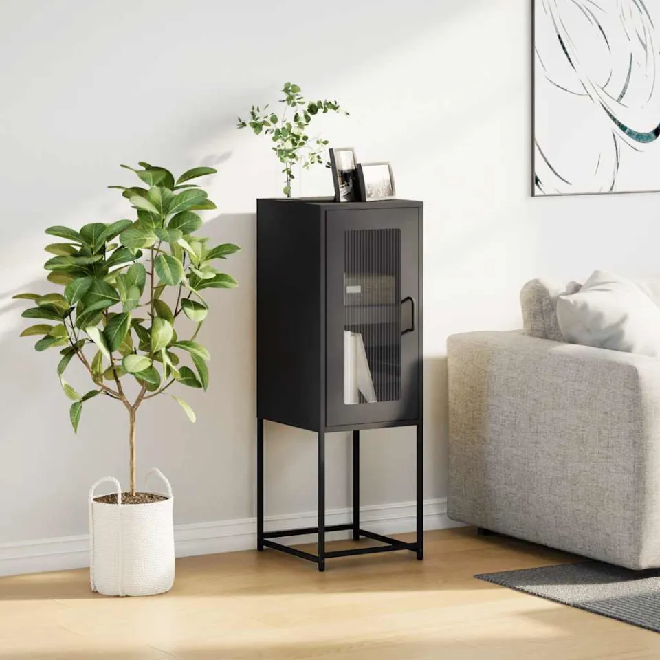 vidaXL Dressoir 36x39x107 cm koudgewalst staal zwart, foto 2