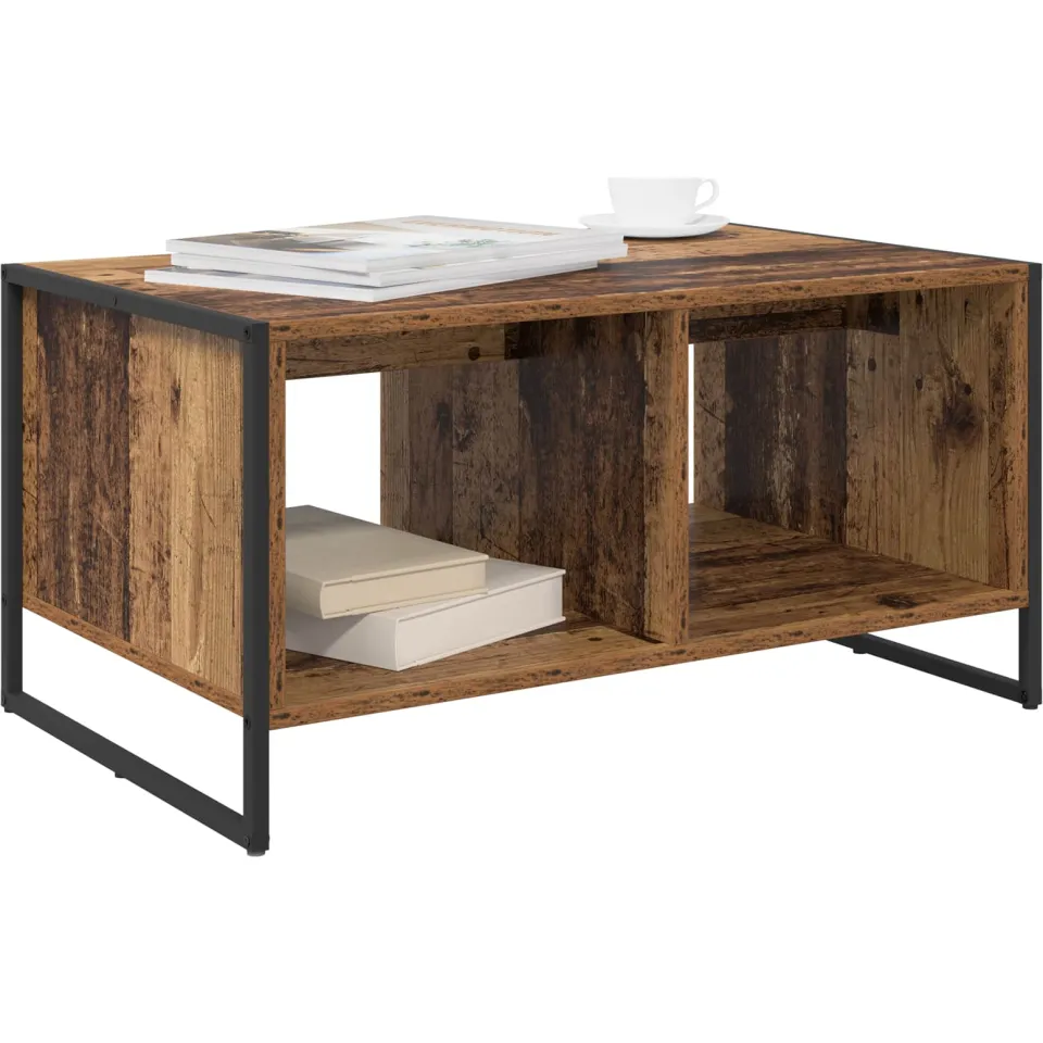 vidaXL Salontafel Oud Hout 80 x 50 x 40 cm Bewerkt hout bruin, foto 3