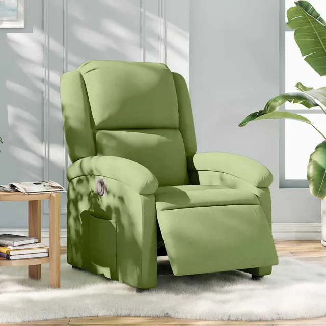 vidaXL Fauteuil elektrisch verstelbaar fluweel lichtgroen groen