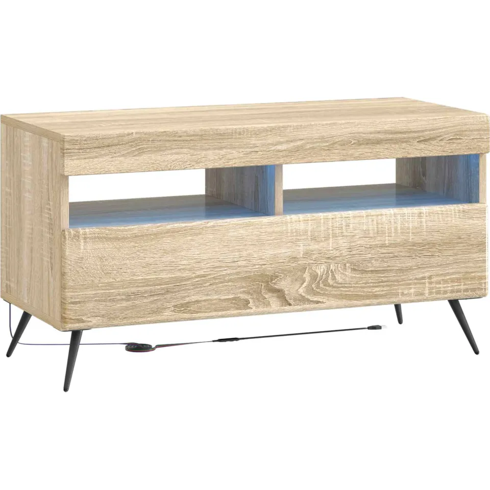 vidaXL LED tv-meubel Sonoma Eiken Bewerkt hout, foto 3