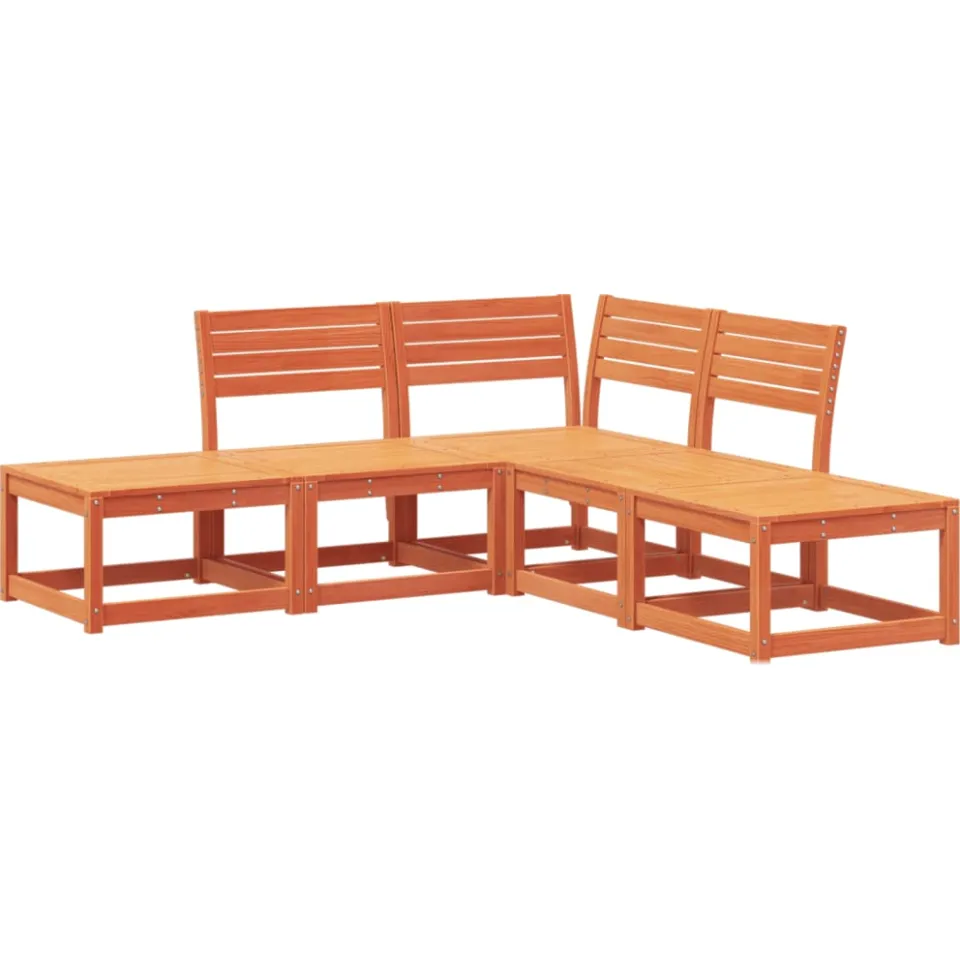 vidaXL 5-delige Loungeset massief grenenhout wasbruin bruin, foto 3