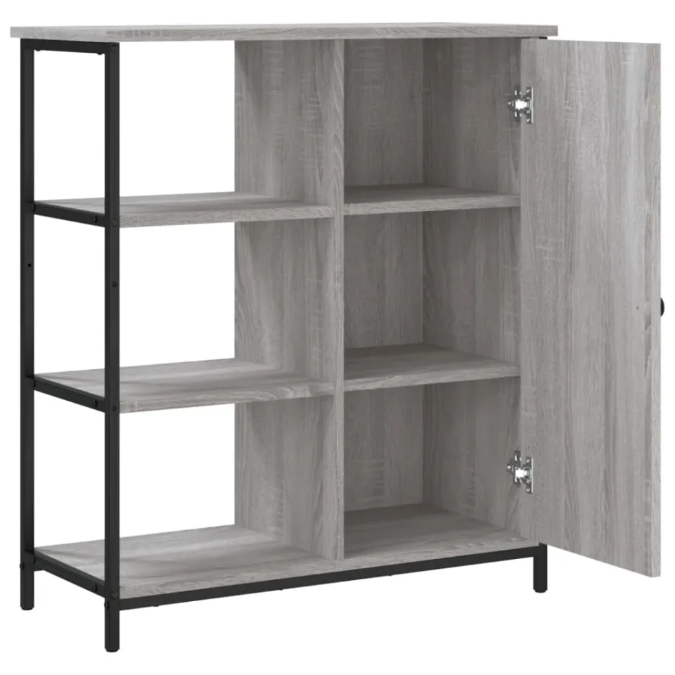 vidaXL Dressoir 70x30x80 cm bewerkt hout grijs sonoma