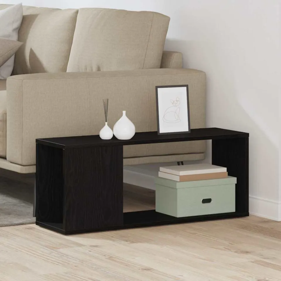 vidaXL Tv-meubelset 80 x 24 x 32 cm Zwart Eiken Bewerkt hout, foto 4
