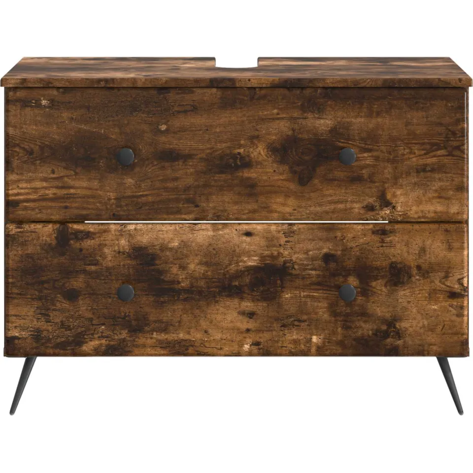 vidaXL Badkamer wastafelkast BREDA Gerookt eiken 82 x 41 x 59 cm, foto 4