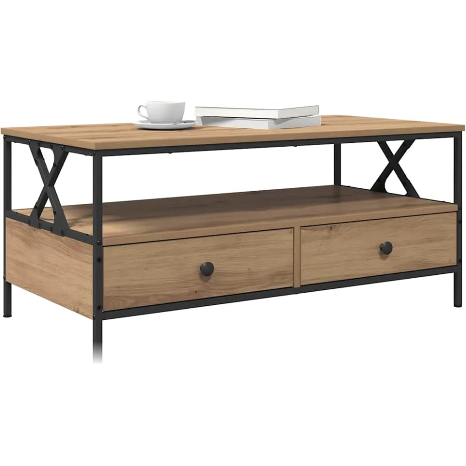 vidaXL Salontafel artisanaal eikenkleurig 100 x 51 x 45 cm Bruin