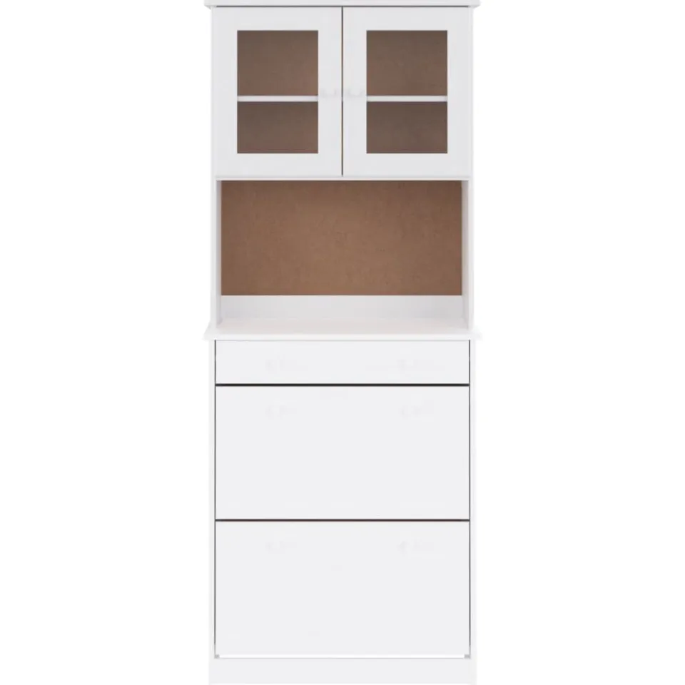 vidaXL Hoge kast ALTA 77x35x188 cm massief grenenhout wit