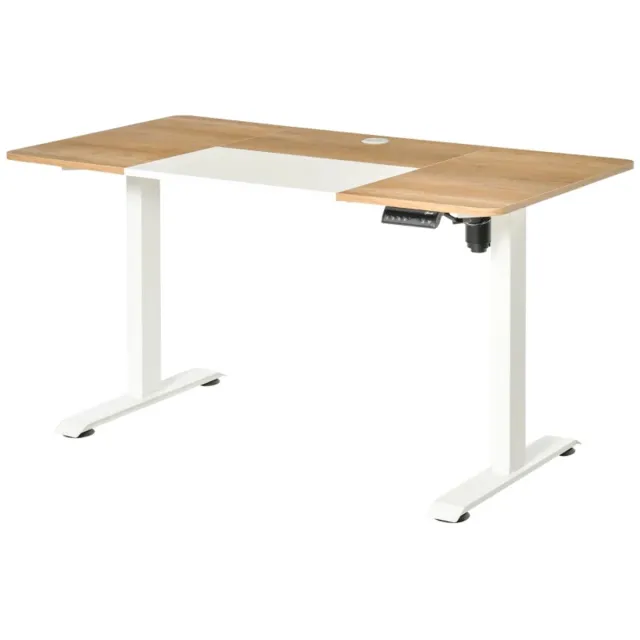 ZYLARO Zit-sta Bureau - Elektrisch Verstelbaar - In Hoogte Verstelbaar - 4 Geheugen Standen - Anti-botsings- en Oververhittingsbeveiliging - Computerbureau - Computer Tafel - Bureautafel - Desk - Game Bureau - Wit Naturel + Wit