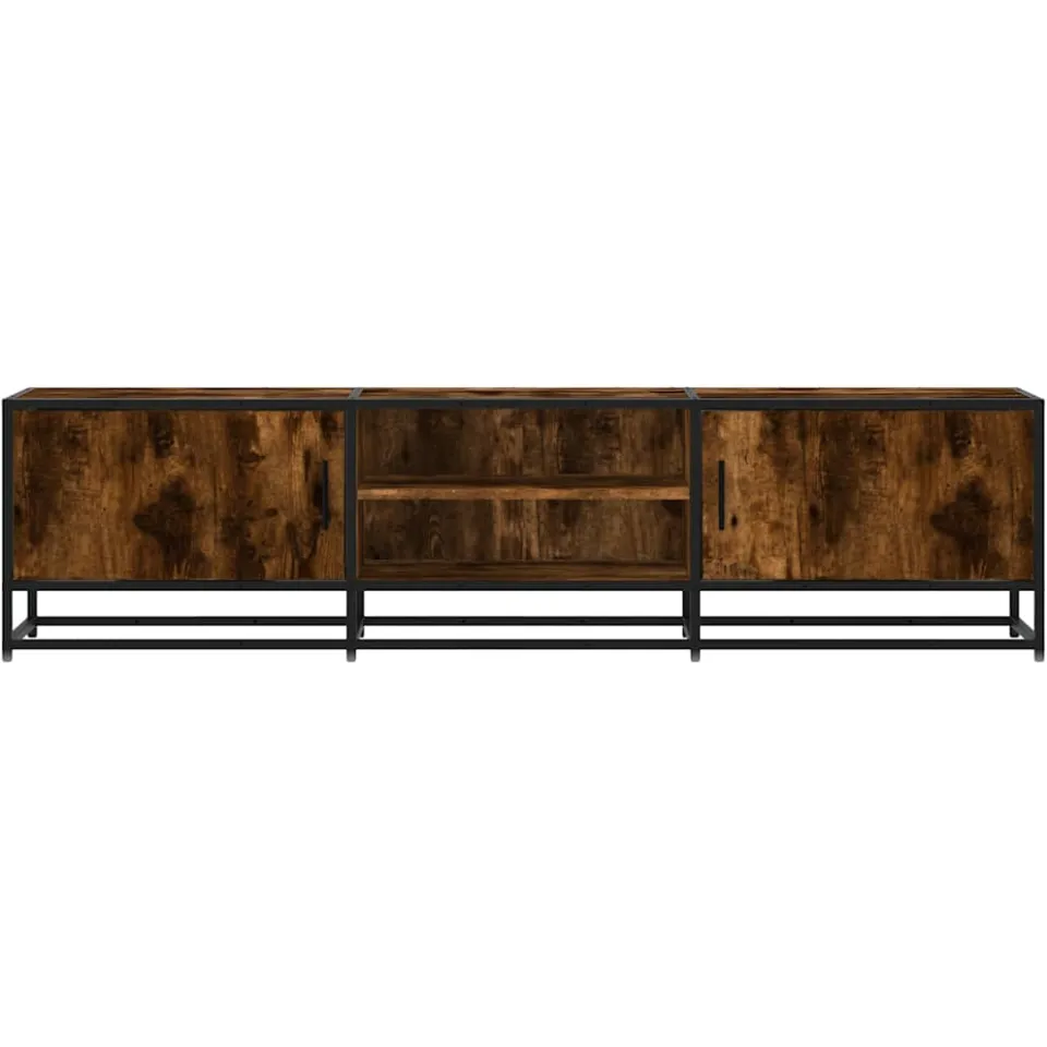 vidaXL Tv-meubel 160x35x41 cm bewerkt hout metaal gerookt eikenkleur, foto 4