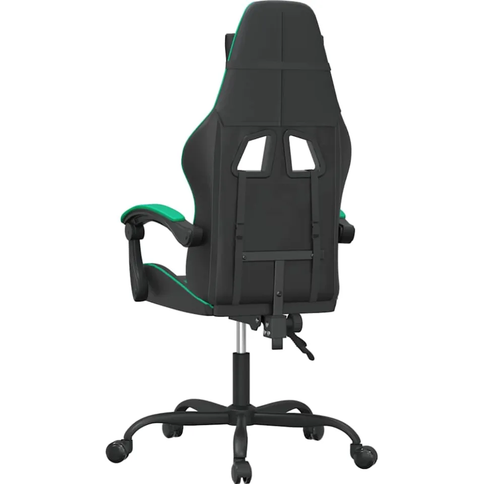 vidaXL Gamestoel draaibaar kunstleer zwart en groen, foto 4