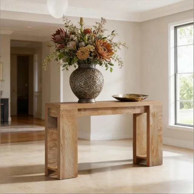 MIVRAY Consoletafel - Extra Lang En Smal Ontwerp - Voor Hal Woonkamer En Achter Bank - Hout Met Rustieke Uitstraling - Bruin