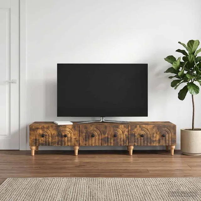 vidaXL TV-kast met lade Gerookt eiken 147 x 34,5 x 30 cm Bewerkt hout, foto 2