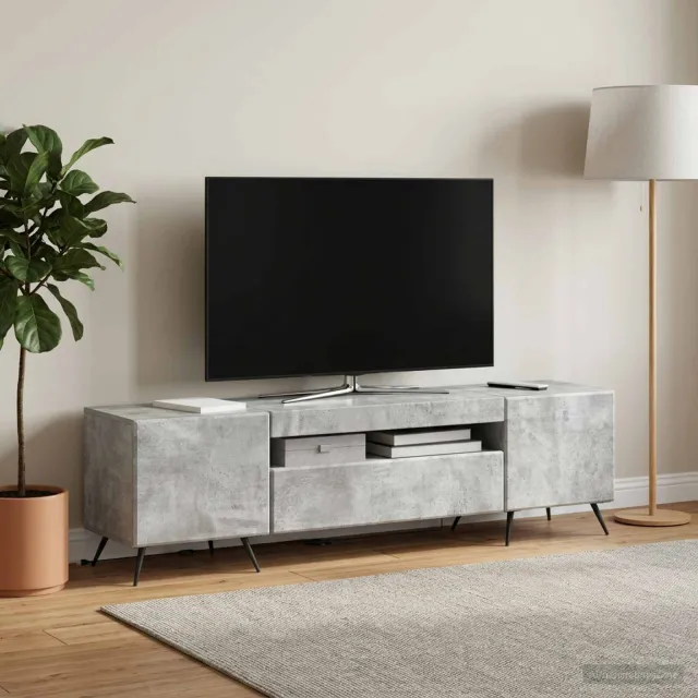 vidaXL LED tv-meubel Betongrijs Bewerkt hout grijs
