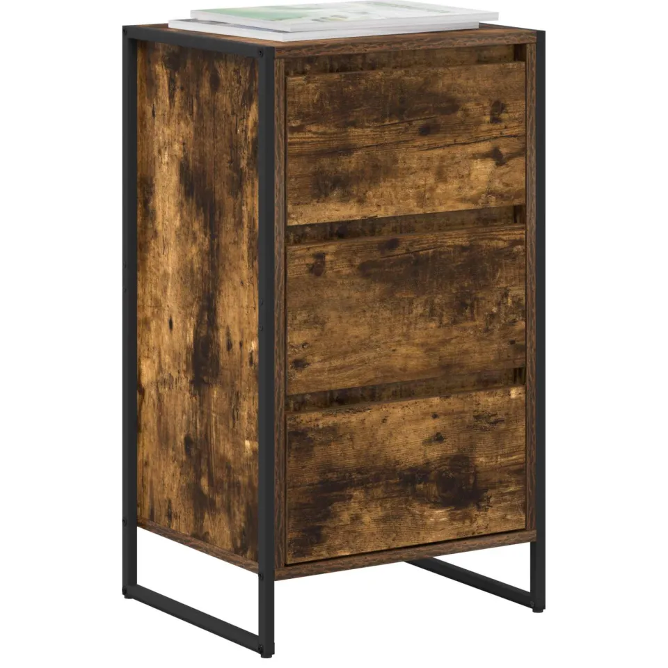 vidaXL Dressoir Gerookt eiken 43 x 36 x 75,5 cm Bewerkt hout Bruin