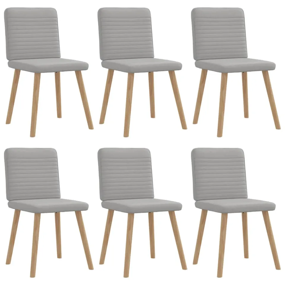 vidaXL Eetkamerstoelen 6 st stof wolk grijs