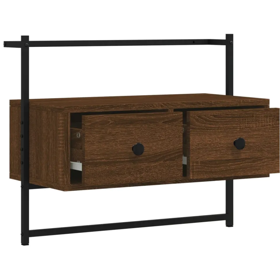 vidaXL Tv-meubel wandgemonteerd 60,5x30x51 cm hout bruin eikenkleur