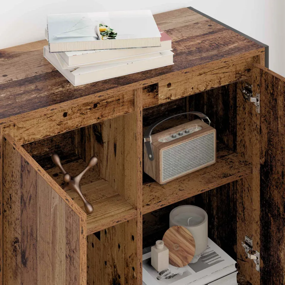 vidaXL Bijzetkast Oud Hout 79 x 36 x 75 cm Bewerkt hout bruin, foto 4