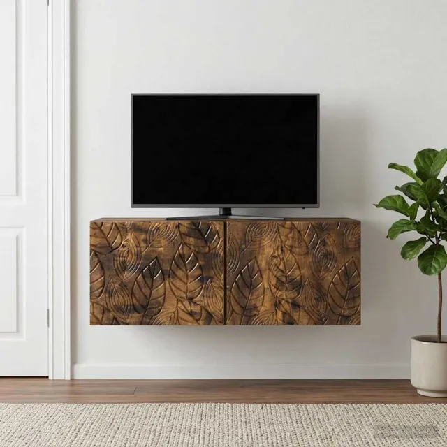 vidaXL Wandbeugel TV-kast 98 x 41 x 30 cm Gerookt eiken Bewerkt hout Bruin