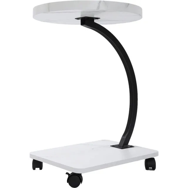 Happiq Bijzettafel- Voor Woonkamer / Sofa - C-vormige - Wit
