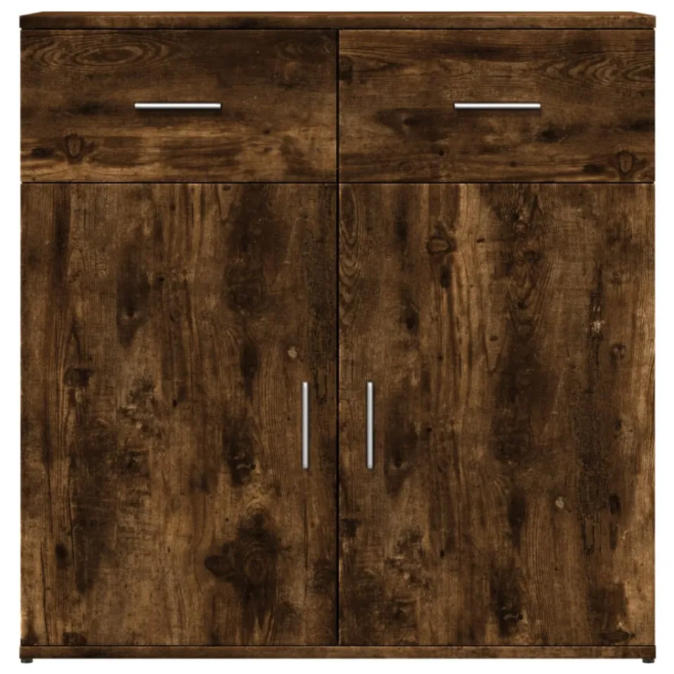 vidaXL Dressoir 79x38x80 cm bewerkt hout gerookt eikenkleurig, foto 4