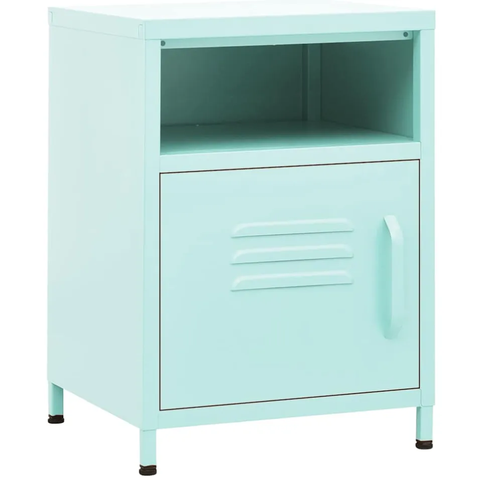 vidaXL Nachtkastjes 2 st 35x35x51 cm staal mintkleurig Groen