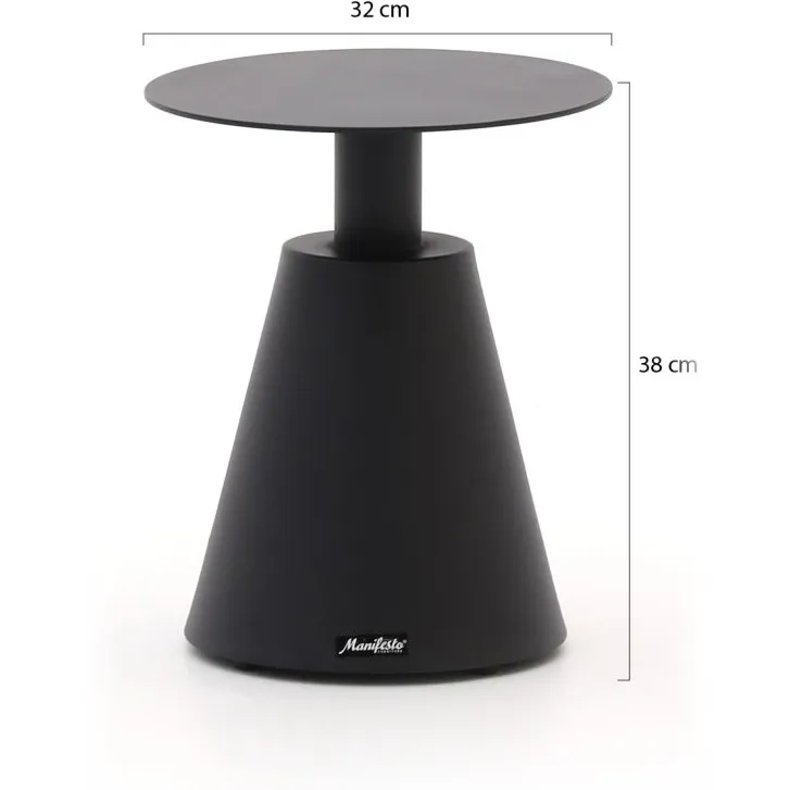 Manifesto Furniture Manifesto Tusa bijzet tuintafel ø 32 (h:38cm) zwart, foto 2