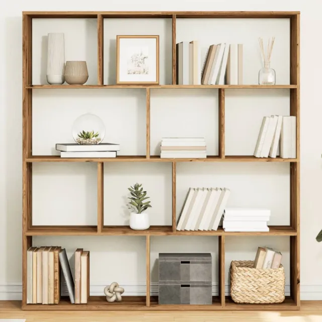 vidaXL Boekenkast 132x29x141,5 cm bewerkt hout artisanaal eikenkleur Bruin