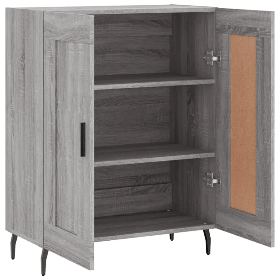 vidaXL Dressoir 69,5x34x90 cm bewerkt hout grijs sonoma eikenkleurig, foto 4
