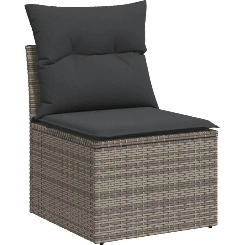 vidaXL Patio Sofa Set 9-zits Grey and Dark Grey Grijs