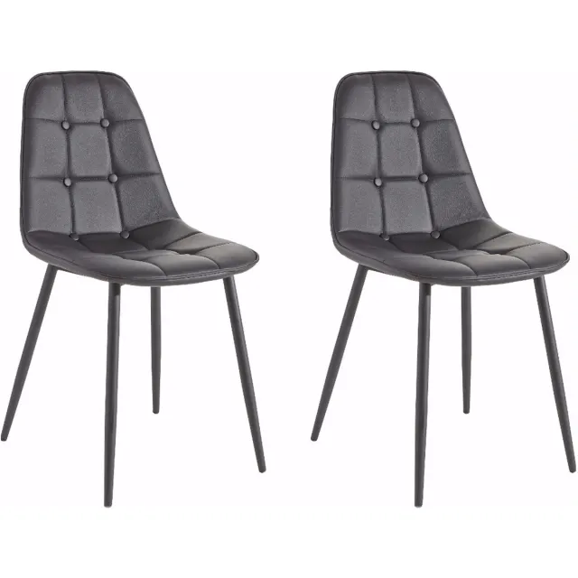 I.T.T. Luna-Eetkamerstoel - Set van 2 - Zwart PU