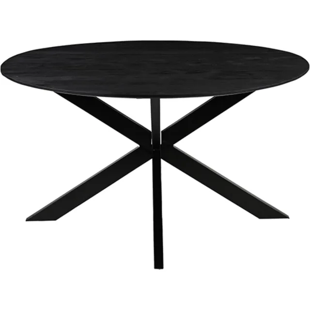 LABEL51 Otis Eetkamertafel - Zwart - Hout - 130 cm - Rond