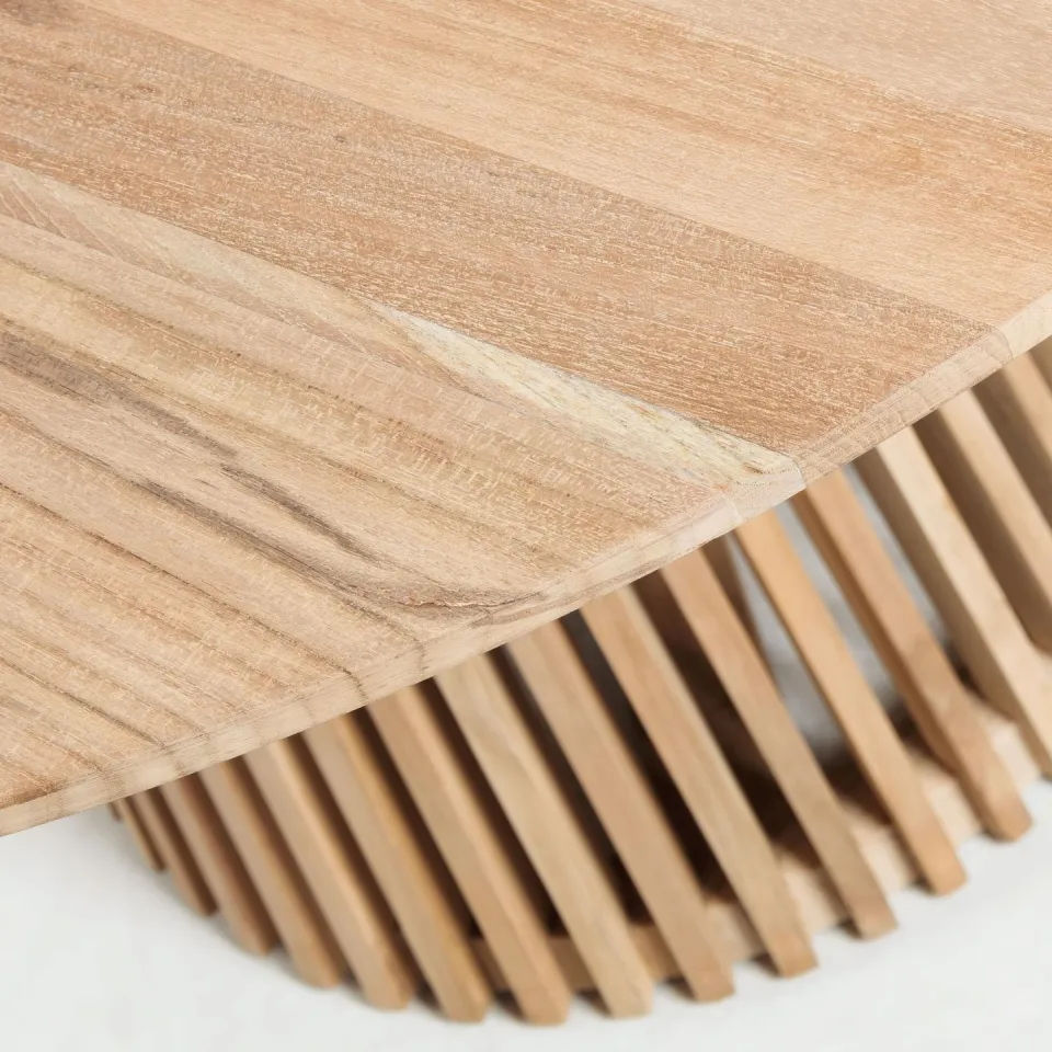 Kave Home Ronde Bistrotafel 'Jeanette' Teakhout, 90cm, kleur Naturel, foto 5