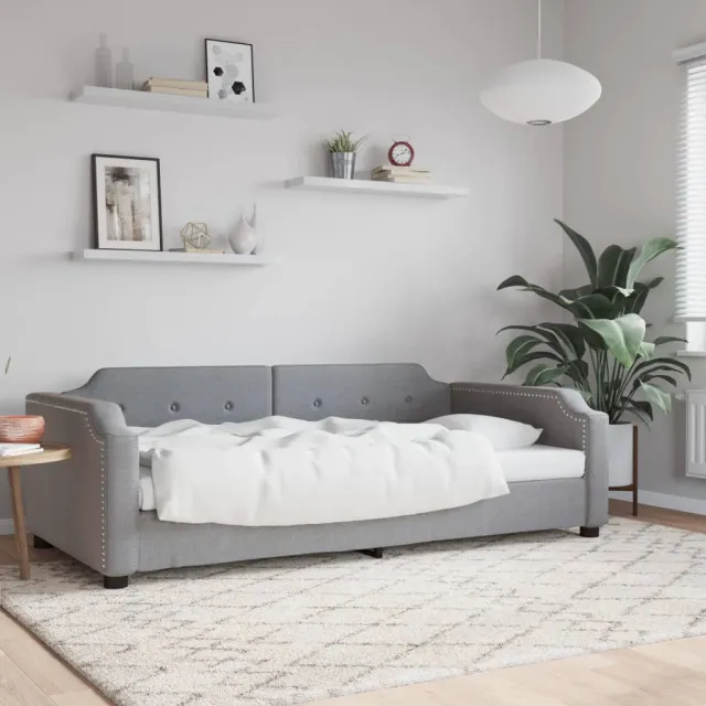 vidaXL Slaapbank 80x200 cm stof lichtgrijs grijs