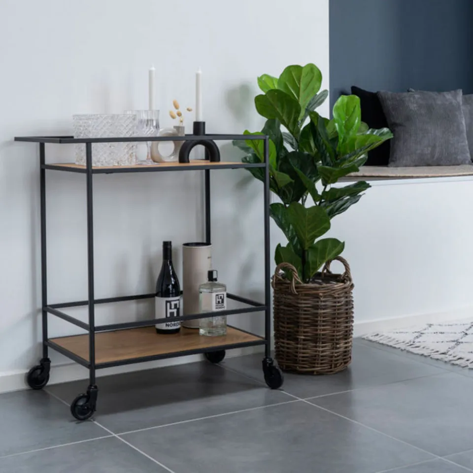 Artichok Flore houten keuken trolley naturel, foto 3