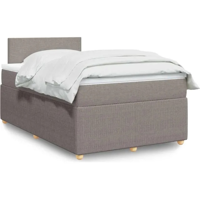 vidaXL Boxspring met matras stof taupe 120x200 cm