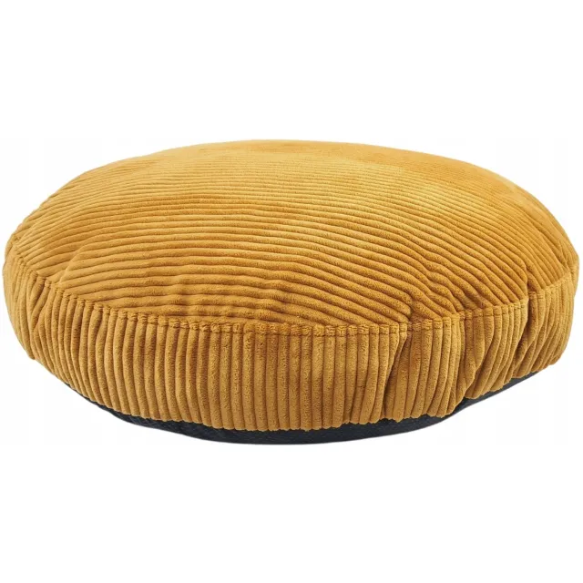 Syma Moderne fluwelen poef Roller 70x70 cm - Honingkleurig