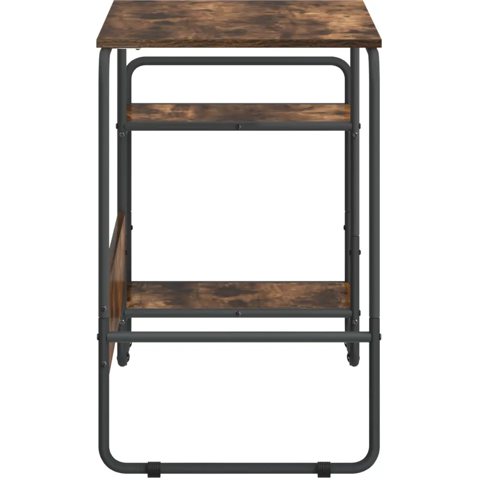 vidaXL Bureau met opbergruimte Gerookt eiken 131.5 x 50 x 75.5 cm, foto 4