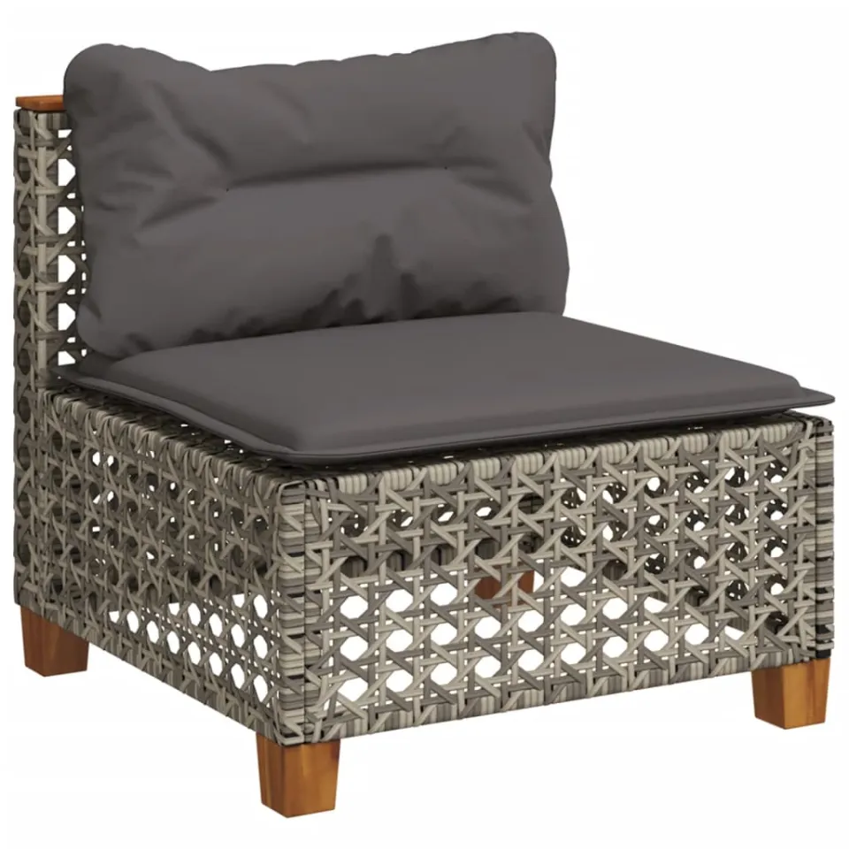 vidaXL 8-delige Loungeset met kussens poly rattan grijs, foto 4