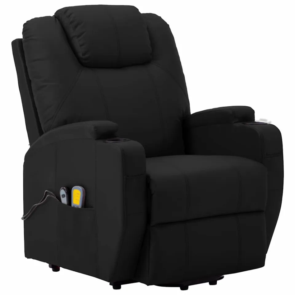 vidaXL Sta-op-massagestoel kunstleer zwart, foto 2