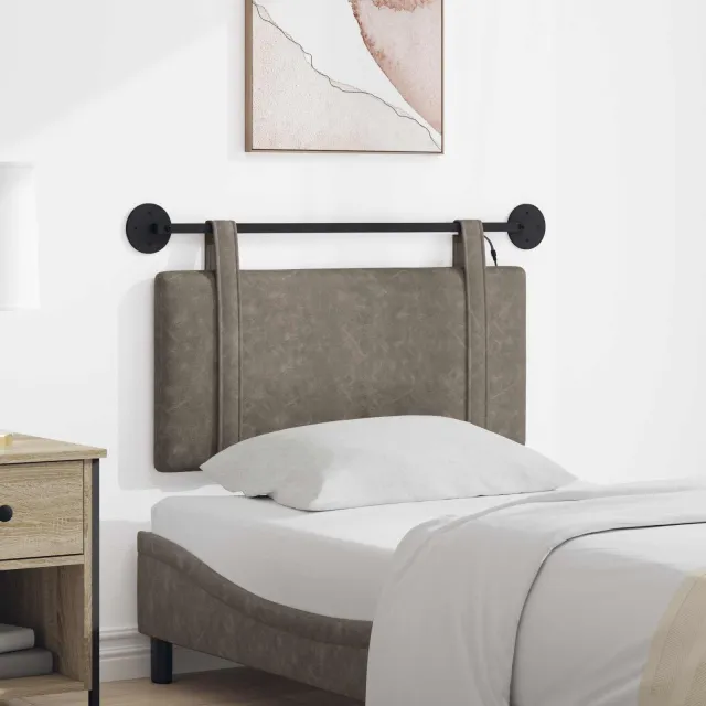 vidaXL Hangend hoofdbord Grijs Antiek PU