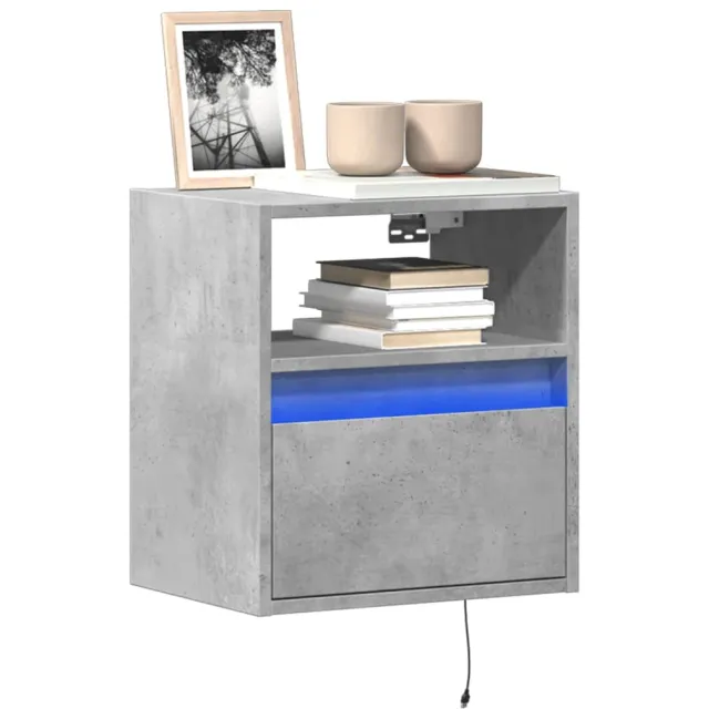 vidaXL Tv-wandmeubels met LED-verlichting 2 st 41x31x45 cm betongrijs