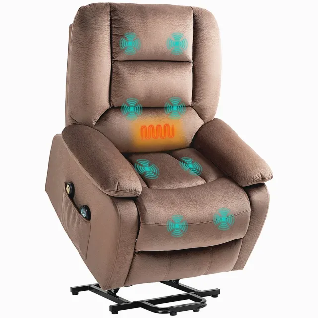 Homcom Multifunctionele elektrische relaxfauteuil - Polyester - 90x93x110cm - Bruin