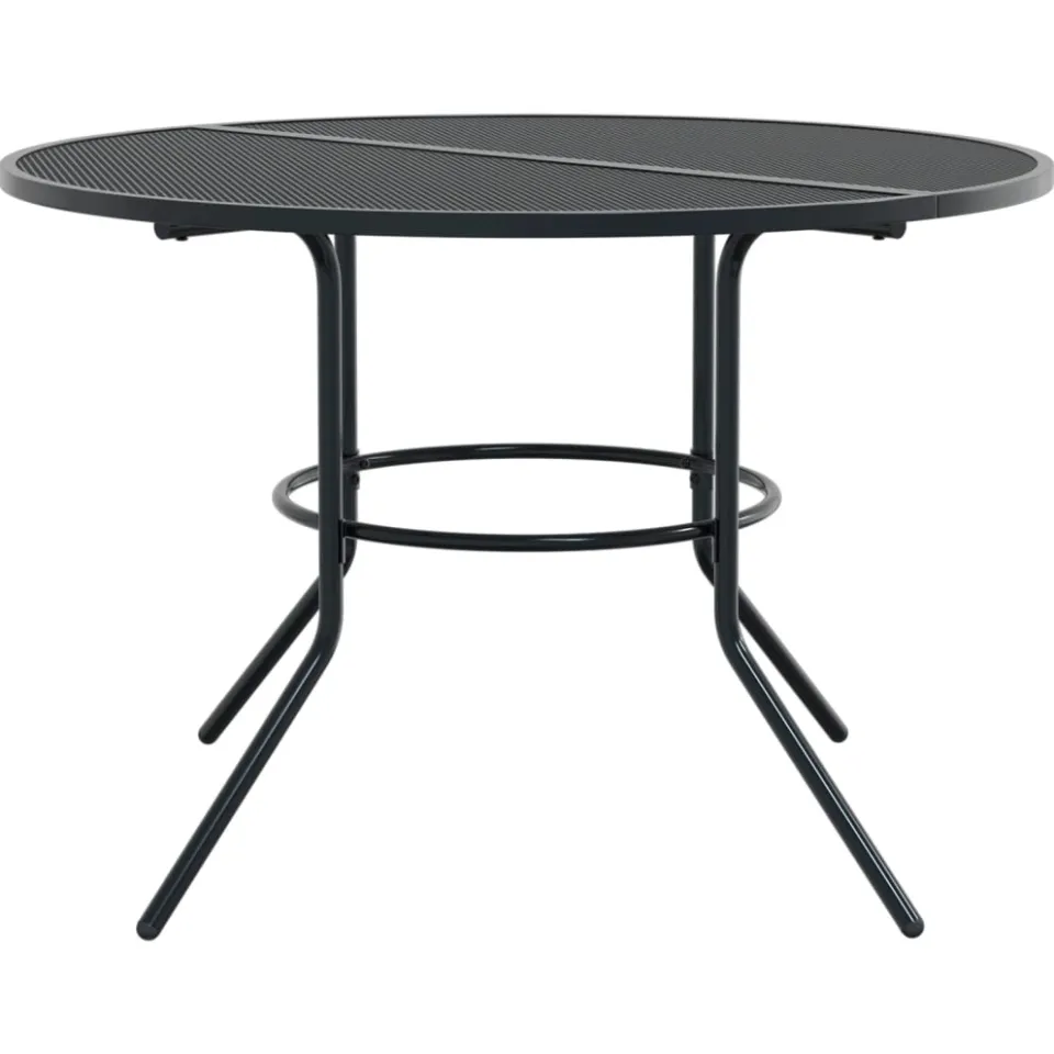 vidaXL Terrastafel rond Ø110x72,5 cm gepoedercoat staal antracietkleur, foto 4