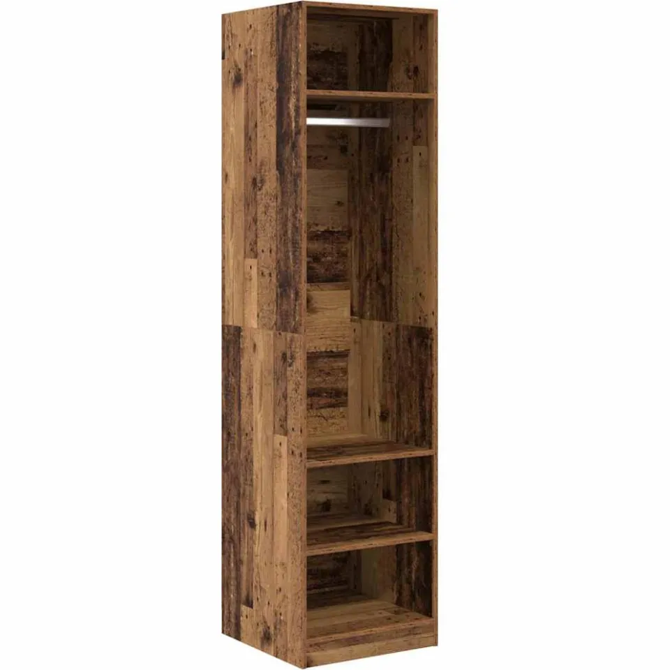 vidaXL Kledingkast Oudhout 50 x 50 x 200 cm Bewerkt hout bruin, foto 3