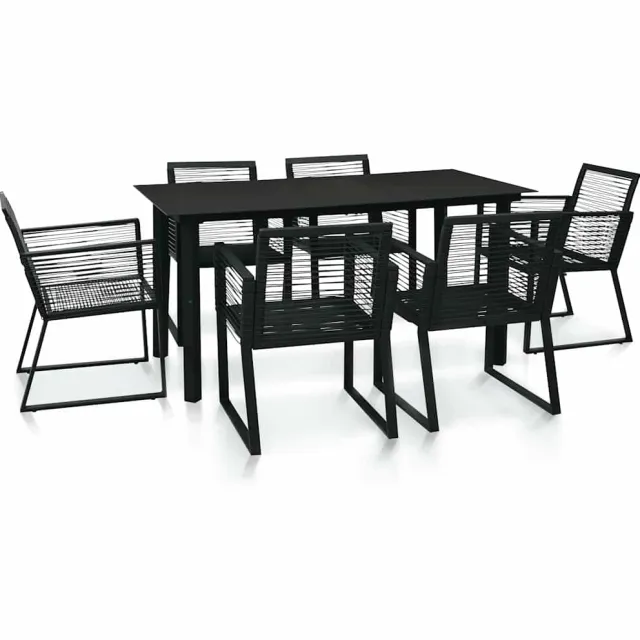 vidaXL 7-delige Tuinset PVC-rattan zwart, foto 2