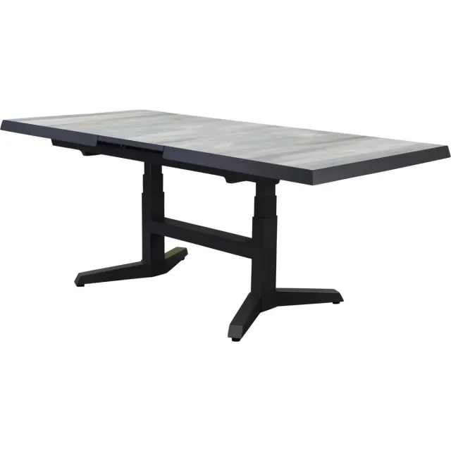 AVH-Collectie Venezia uitschuifbare lounge-diningtafel in hoogte verstelbaar 143-183x88xH51-H75 cm antraciet