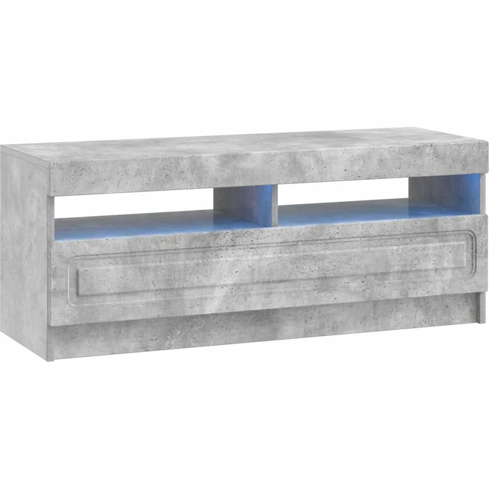 vidaXL LED tv-meubel Betongrijs Bewerkt hout