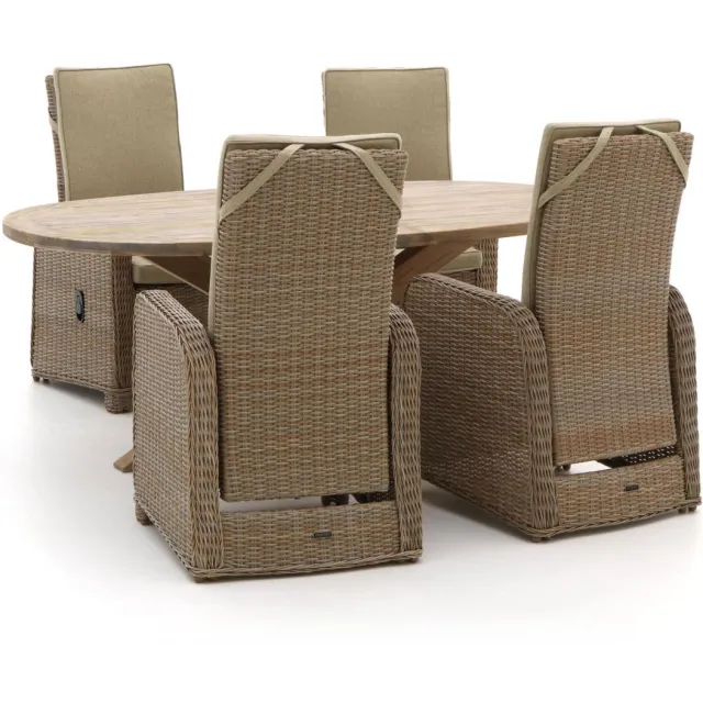 Intenso Furniture Intenso Umbria/ROUGH-Y Ellips 200cm dining tuinset 5-delig verstelbaar taupe, foto 2