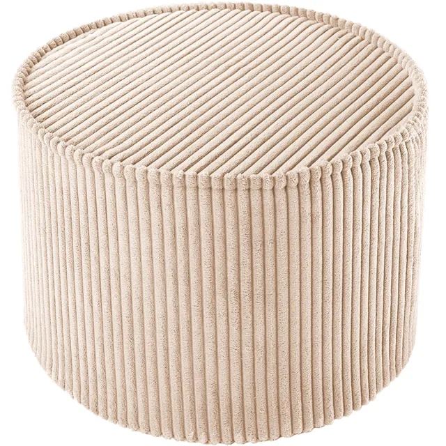 Wigiwama Corduroy Pouffe / Poef - Ø40x25cm - Brown Sugar Bruin