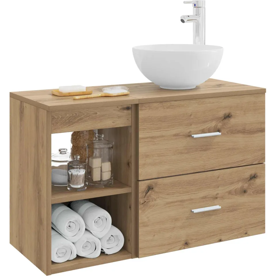 vidaXL Badkamerkastenset 2 st Artisanaal eiken 79,5 x 35 x 80 cm Bruin