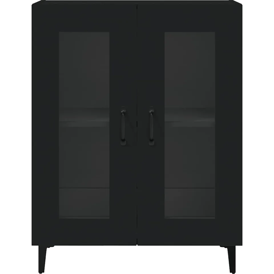 vidaXL Dressoir 69,5x34x90 cm bewerkt hout zwart, foto 4